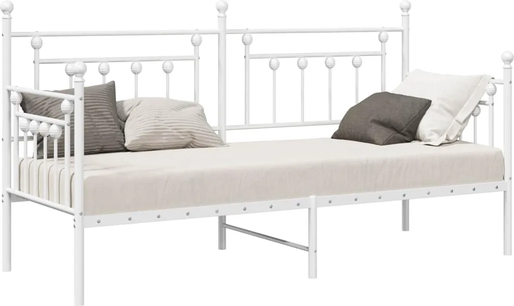 Lit de jour banquette 80x200 cm en métal blanc vidaXL pour chambre
