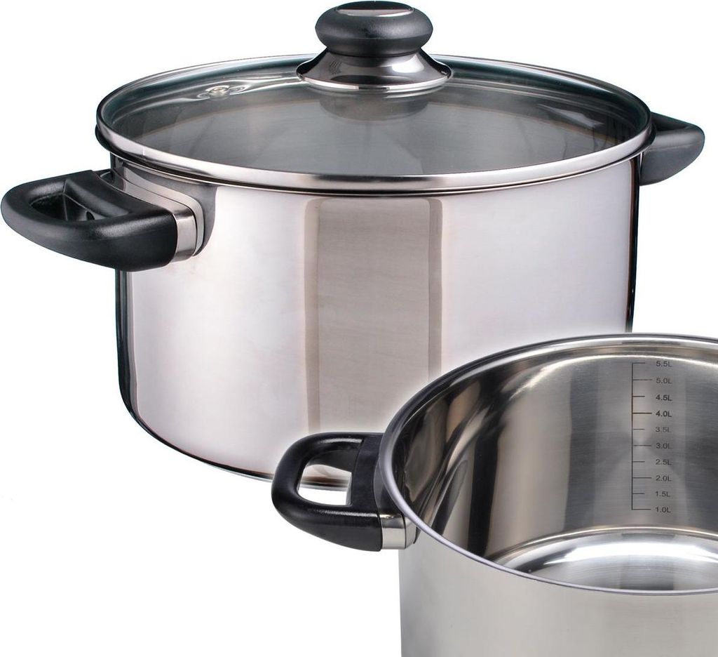 Boettcher AG 21305 Kochtopf inkl. Deckel, Edelstahl, 24 cm Produktbild 