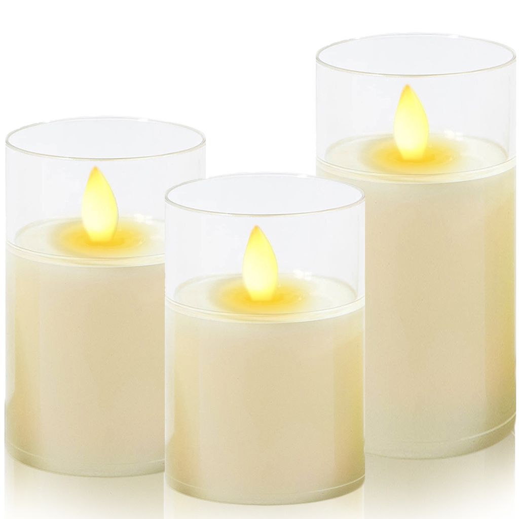 3X LED Kerzen Flammenlose Elektrische Teelichter Warmweiß Batteriebetrieben Kerzenlichter für Hochzeit Weihnachtsdekoration