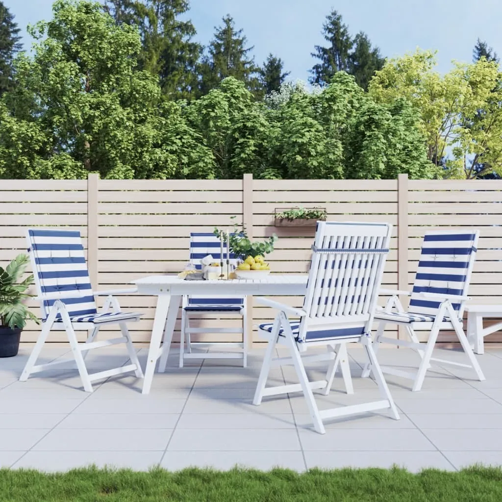 Set 4 Cuscini Sedia Giardino Righe Blu - Design Living Moderno