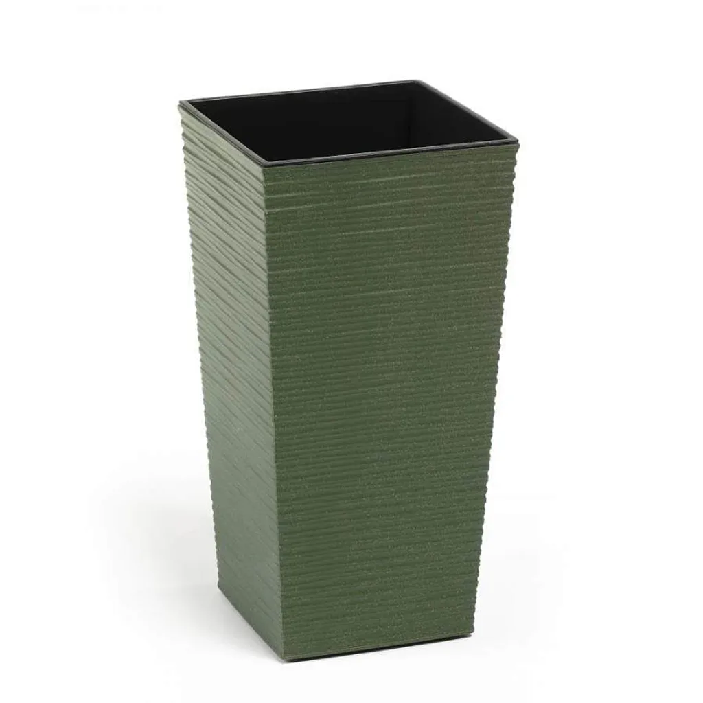 Lamela Finezia Eco Wood Dluto Pot de Fleurs Carré 40x40cm Vert Foncé
