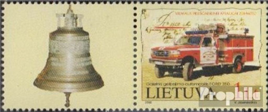 Briefmarken Litauen 2002 Mi 793Zf mit Zierfeld (kompl.Ausg.) postfrisch Feuerwehr