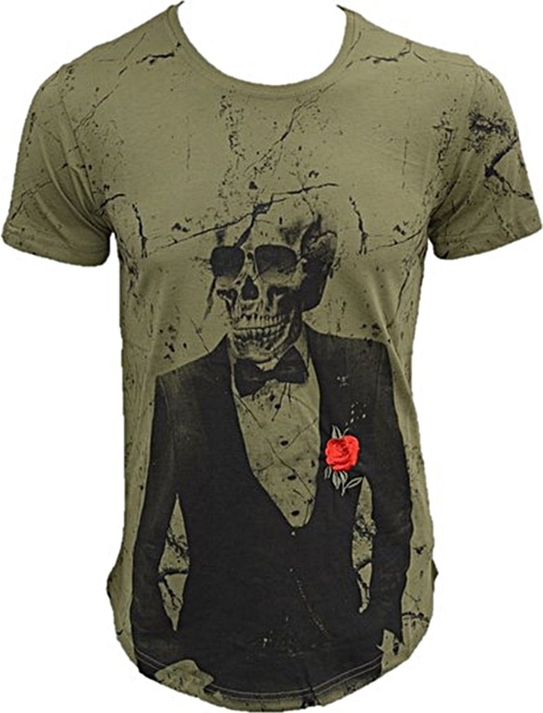 Brandneu Designer T-Shirt CARISMA Khaki Skull Motiv CRM4447 Produktbild 