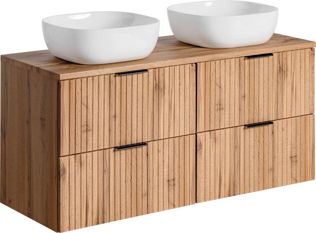 Armoire De Salle De Bain 120 Cm En Chêne Wotan Avec Lavabos Image du produit 
