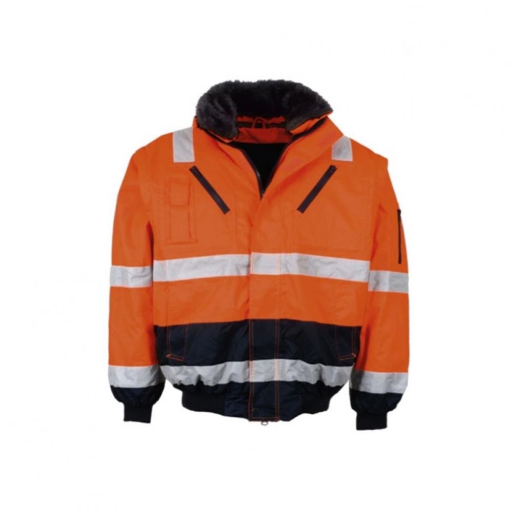 Piloten Warnschutz Jacke nach EN 471 & EN 343 Warnorange Größe M
