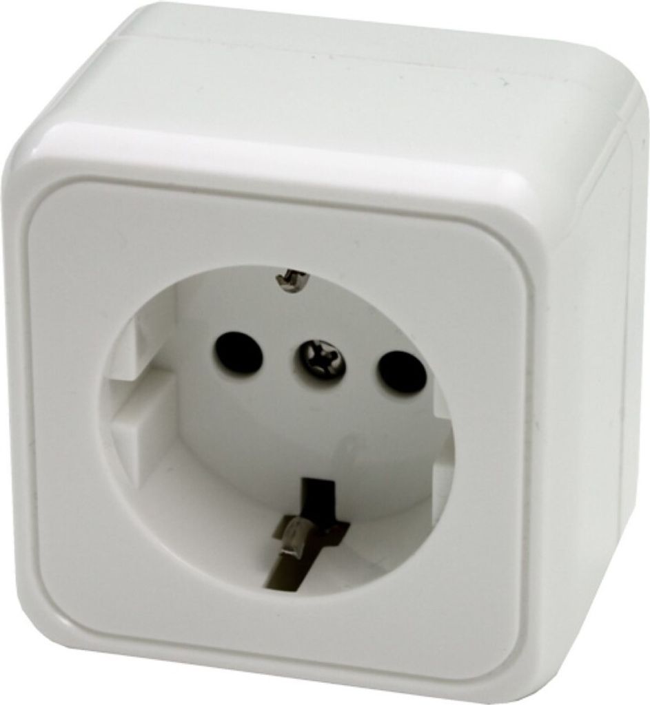 Aufbau Aufputz Schuko Steckdose Wohnwagen Wohnmobil Caravan 220V - 230V weiß einzeln
