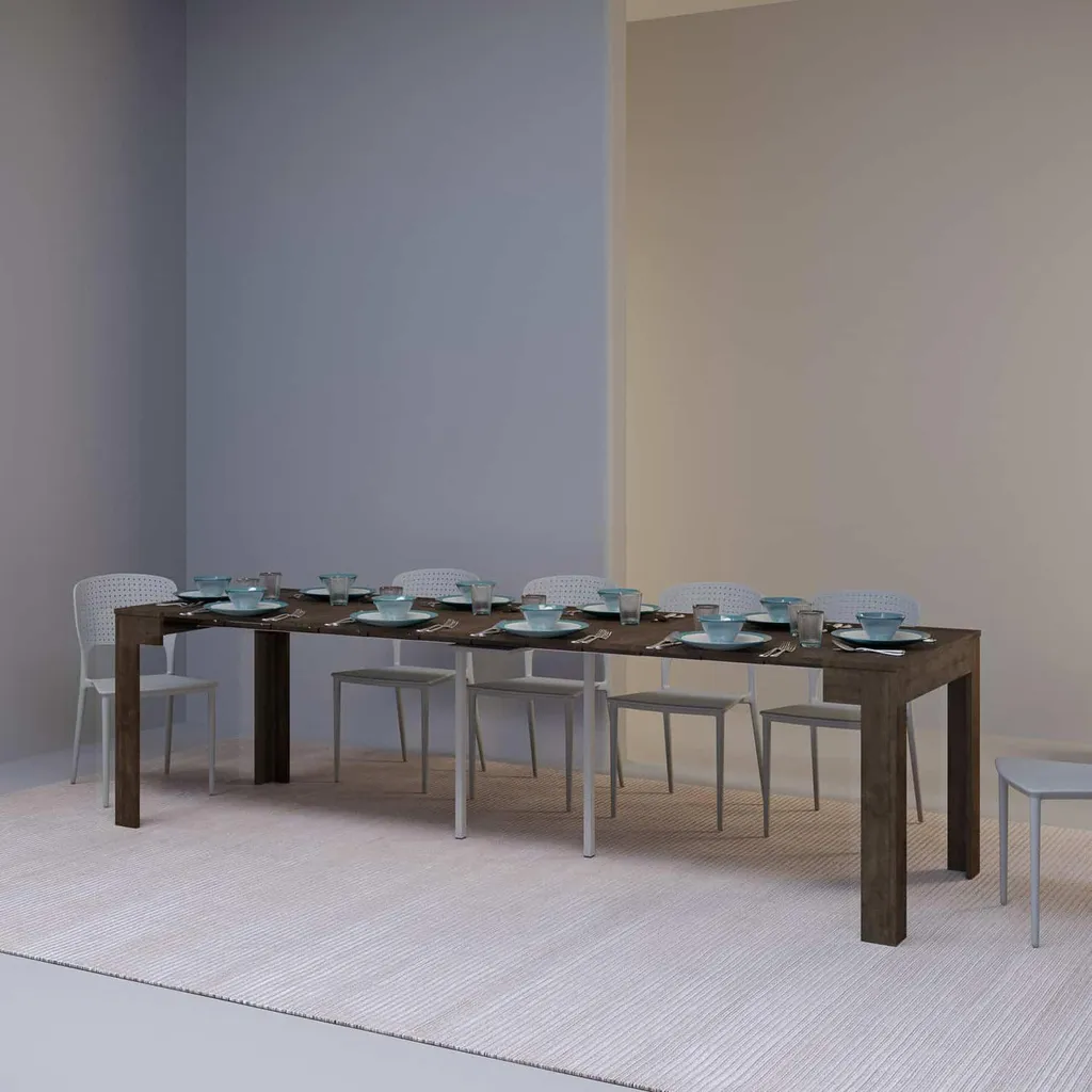 Console extensible 90x42/290cm Cayman Noyer avec rallonges intégrées - 3