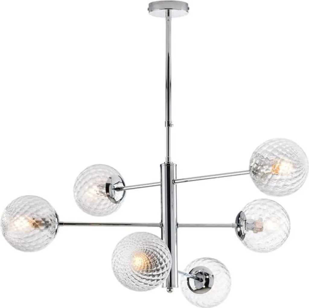 Lustre Demetra Suspension fer chromé poli 6 lumières BL279-6-CR d.73cm