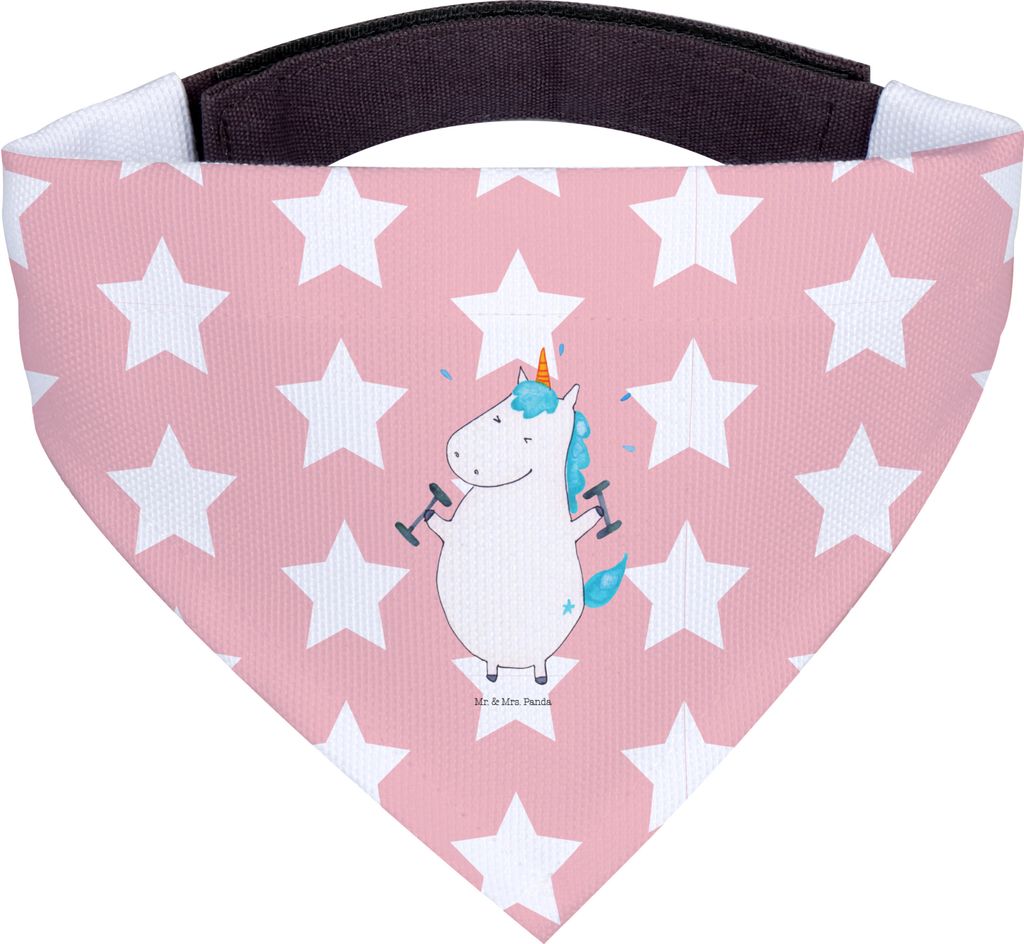 Mr. & Mrs. Panda Hundeschal Einhorn Fitness - Rot Pastell - Geschenk, Sixpack, Tuch, Fitnessstudio, Hundehalstuch, Einhörner, Bandana für Hunde, ...
