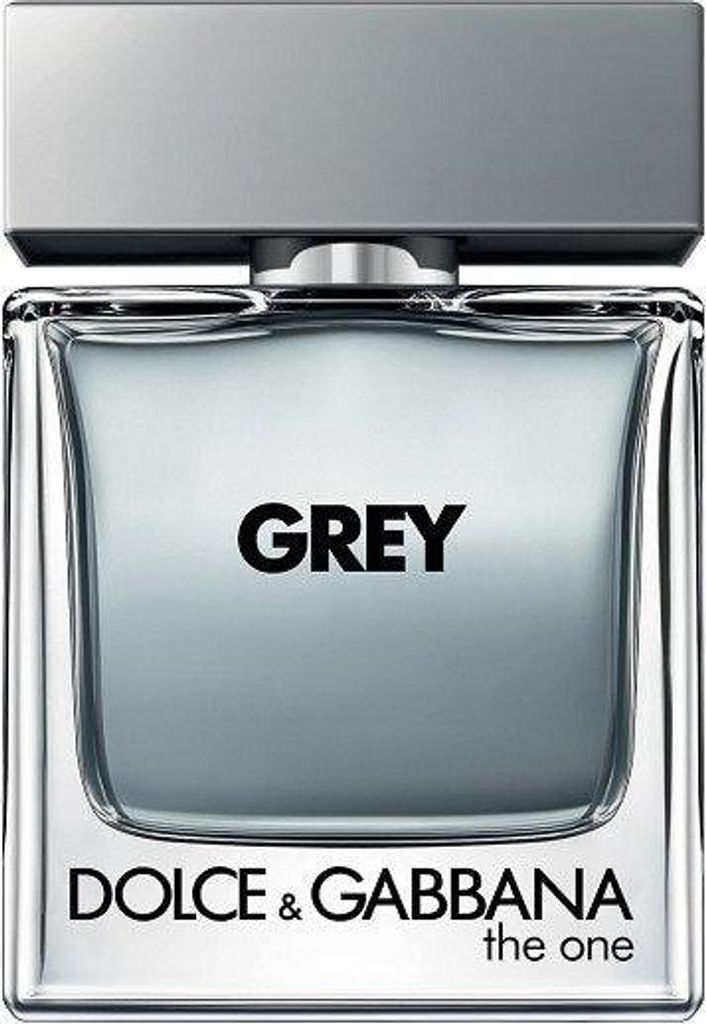 A product shot of a bottle of Dolce & Gabbana The One Grey Eau de Toilette Intense.