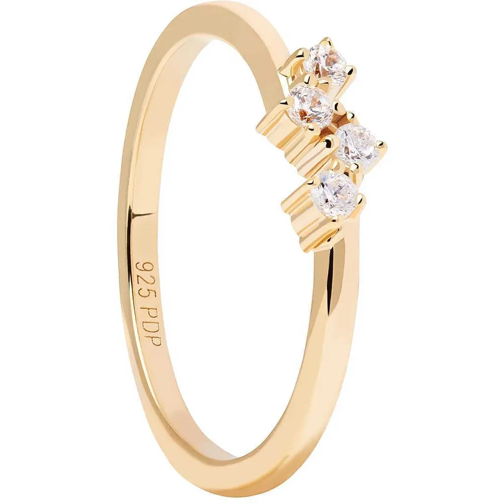 Anello PDPAOLA QUATRE: Lusso in Argento Sterling Placcato Oro 18kt