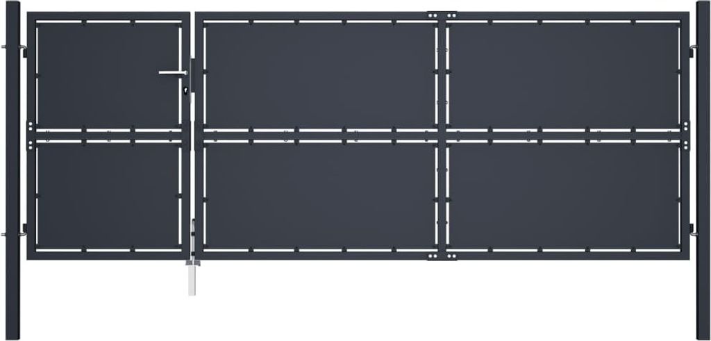 Gartentor Stahl 350 x 125 cm Anthrazit