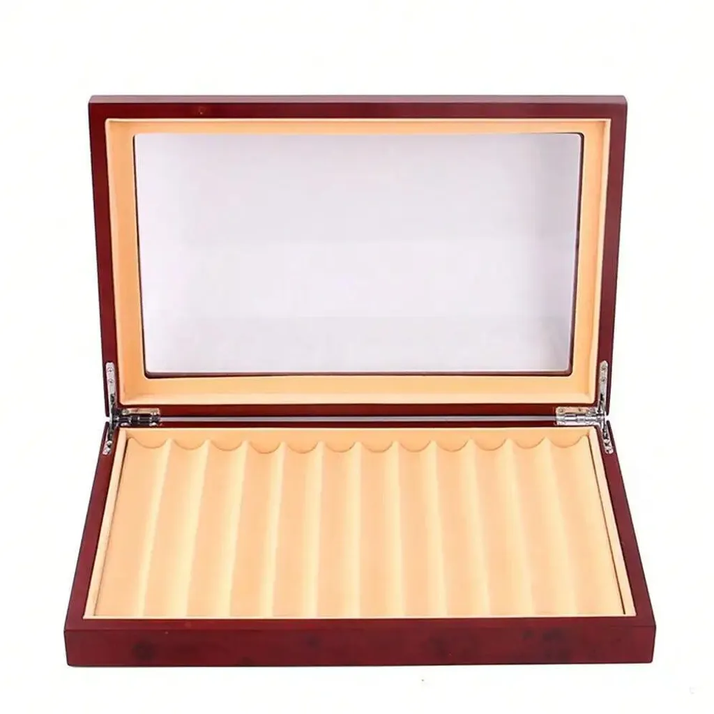 Présentoir stylos à plume 12 fentes - Organiseur de bureau en bois noble