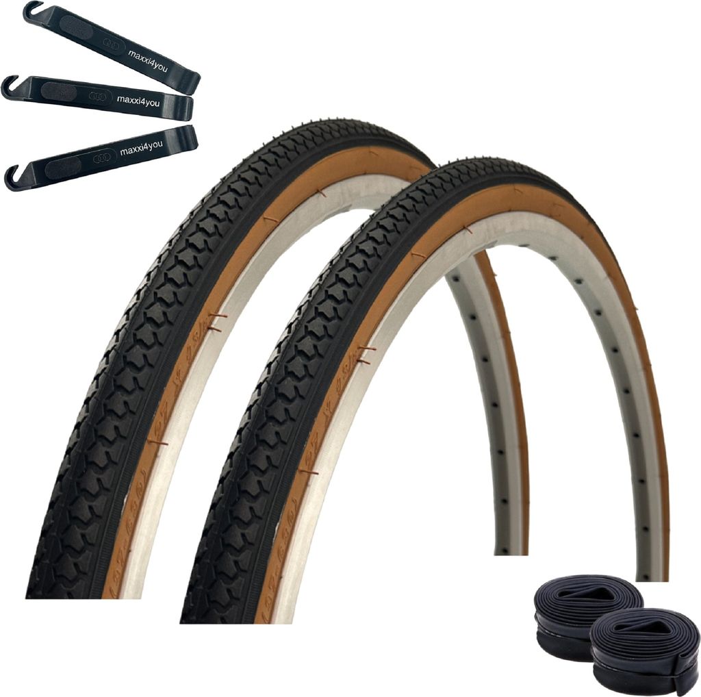2 x Roverstone 27" Fahrradreifen Schwarz/Braun 37-630 (27x1 Produktbild 