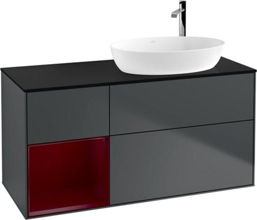 V&B Waschtischunterschrank Wandbeleuchtung Finion 120cm, Pl b m, Rg Peo m La, md bl. m Lac