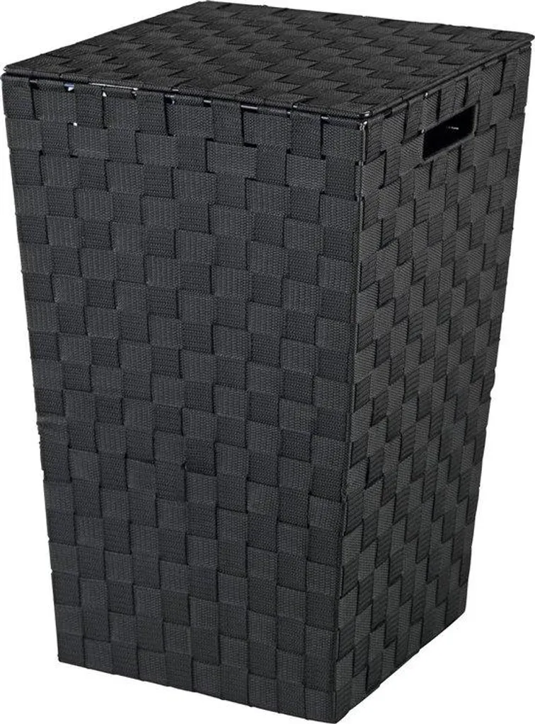 Panier à linge carré noir pliable et imperméable pour salle de bain chic