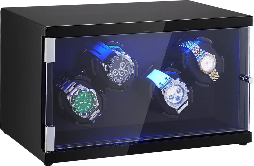 Remontoir 4 montres silencieux avec moteurs Mabuchi et design bois