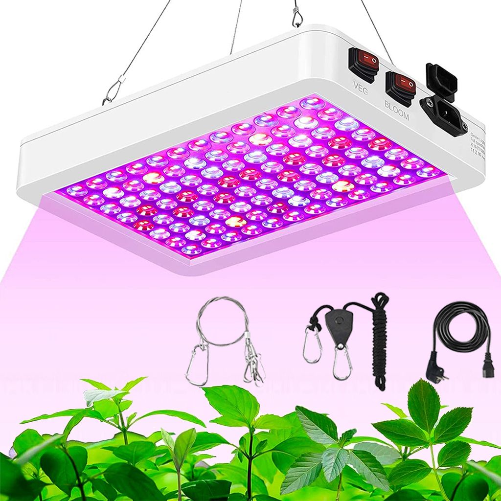 50W 192 LED Pflanzenlampe Vollspektrum 1200lm Pflanzenlicht mit VEG & BLOOM Doppelschalter Grow Lampe Zimmerpflanzen Wachstumslampe