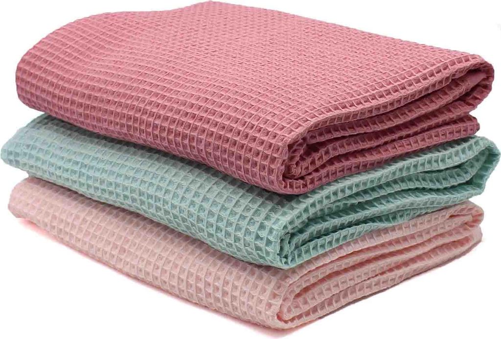 Waffelpique 3er Set je 0,5m x 1,5m Waffel Stoff 100% Baumwollstoff DIY Nähstoff Dekostoff zum Nähen Set12