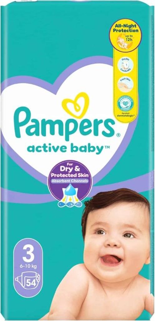 Pampers – Windeln – Active Baby Größe 3 – 54 Windeln - 1 Stück