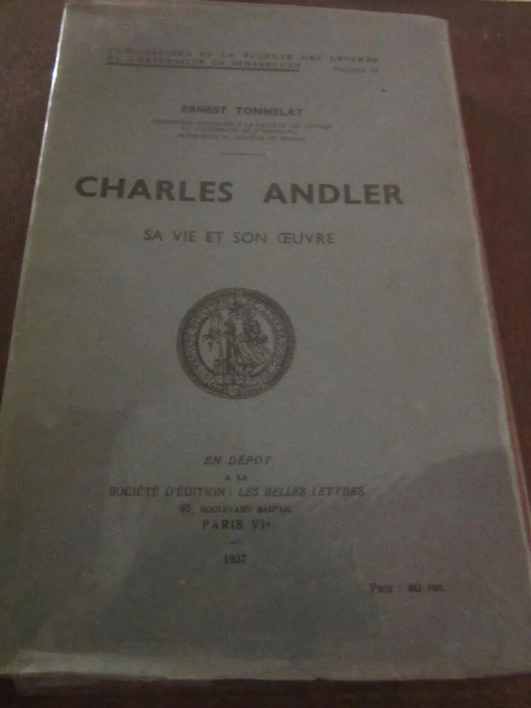 Livre Charles Andler sa vie et son oeuvre - Édition de Référence