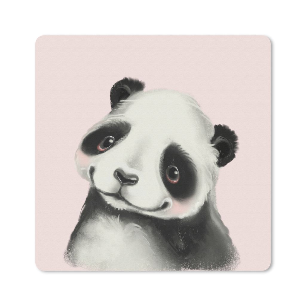 MuchoWow Mauspad Mousepad Panda - Kinder - Rosa 30x30 cm - Mousepads - Maus Mat - Pad - Mausunterlage - Gaming