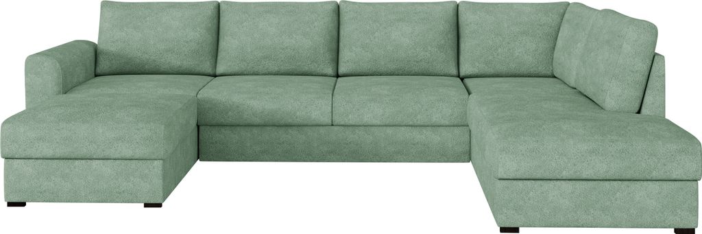 MIRJAN24 Ecksofa Wilma, Eckcouch vom Hersteller, U-Form Schlafsofa, Stilvoll Polsterecke, Wohnzimmer Sofagarnitur (Farbe: Coral 55, Seite: Rechts)