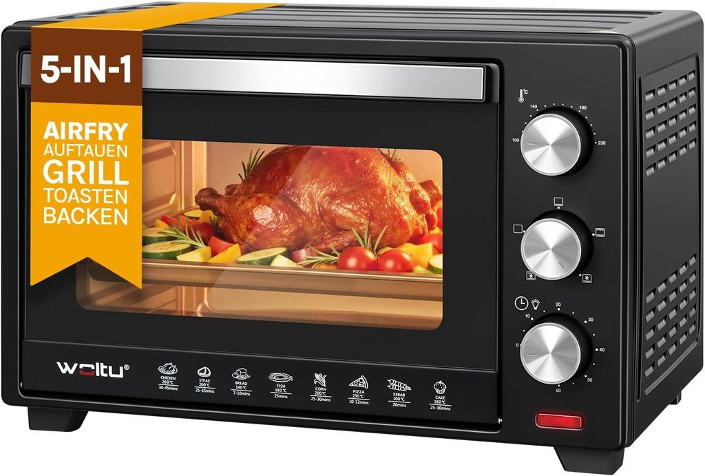 WOLTU Mini Backofen 28 L,1600 W, 100-230 °C,  0-60 Min, 3 Produktbild 