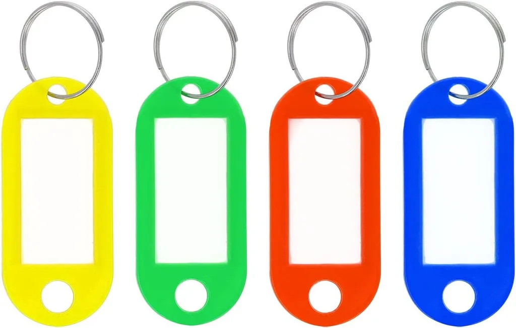 Porte-clés WESTCOTT avec anneau fendu assorti - Pack de 4 robustes