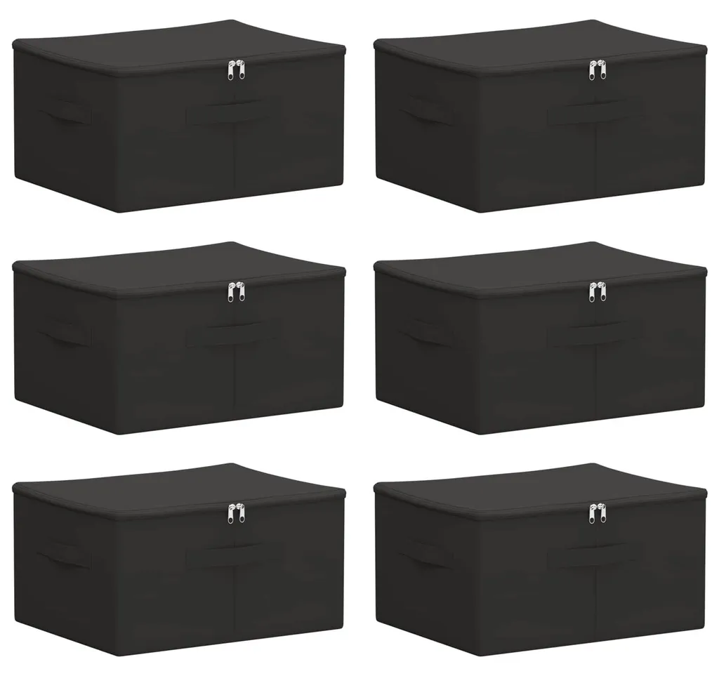 Panier de rangement en tissu anthracite lot de 6 cubes pour armoire