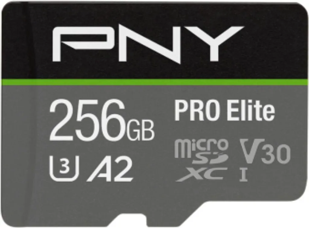 Stockage MicroSD 256GB PNY Pro Elite pour Vidéos 4K Fluides sans Lag
