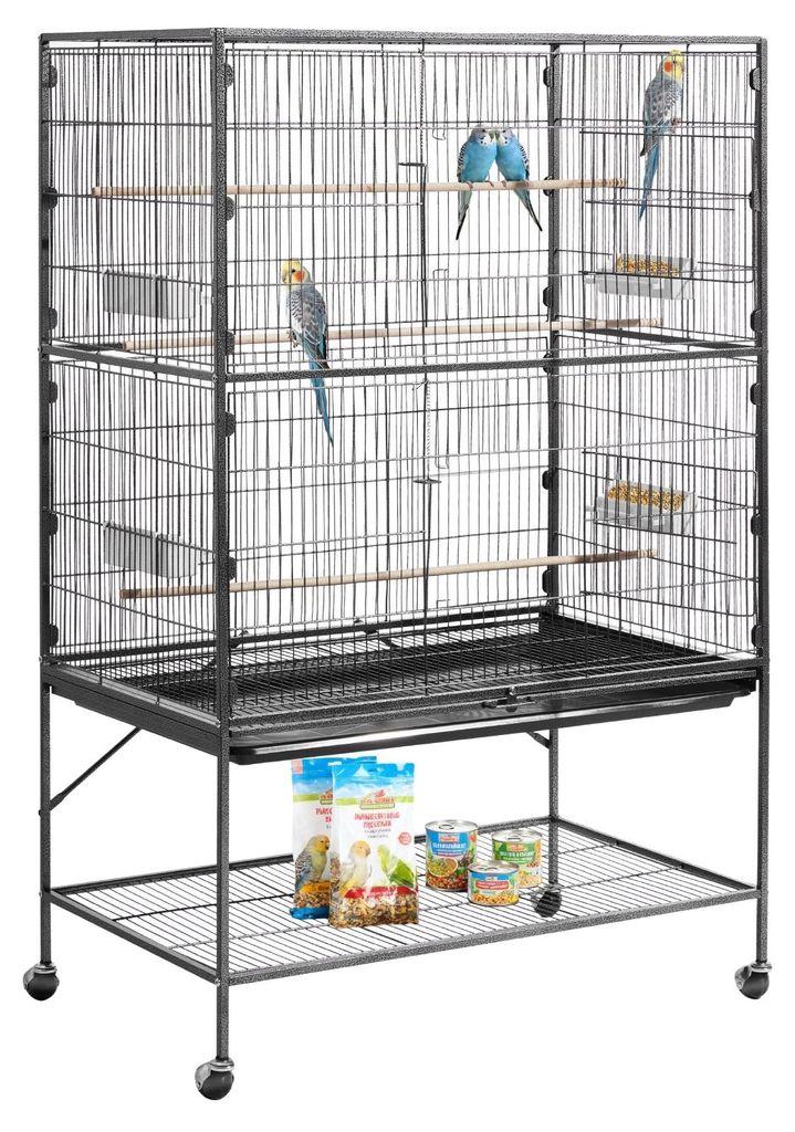 VEVOR Vogelkäfig, 930 x 580 x 1510 mm, Flachdach, Produktbild 