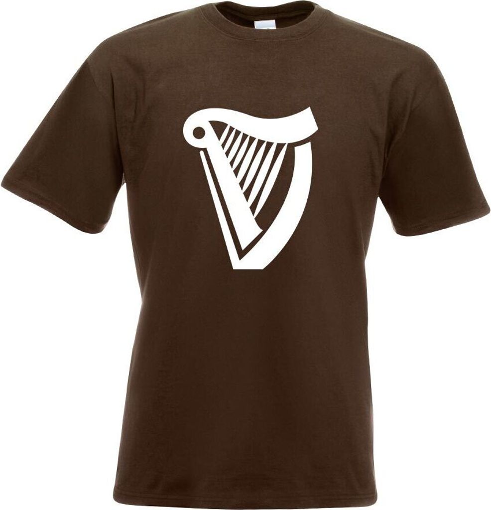 Kiwistar - T-Shirt - Chocolate - Harfe Motiv Bedruckt Funshirt Design Print - mit Motiv Bedruckt - Funshirt Design - Sport - Freizeit - Herren - L