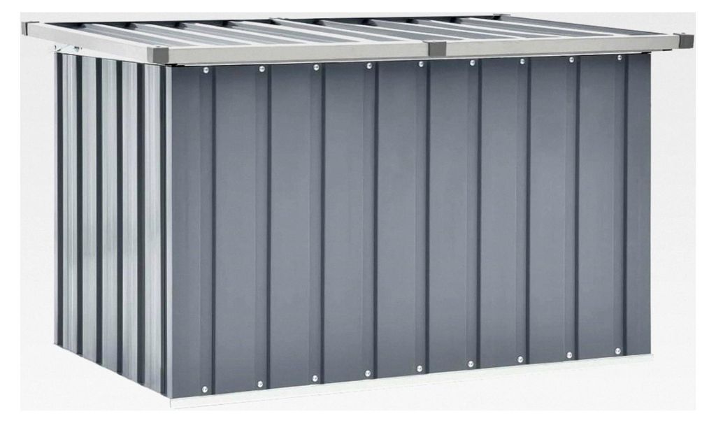 Wasserdichte Gartenbox XXL aus Metall, Auflagenbox, Kissenbox, Werkzeugkasten, Gerätebox, Gartentruhe - Grau - 109 x 67 x 65 cm