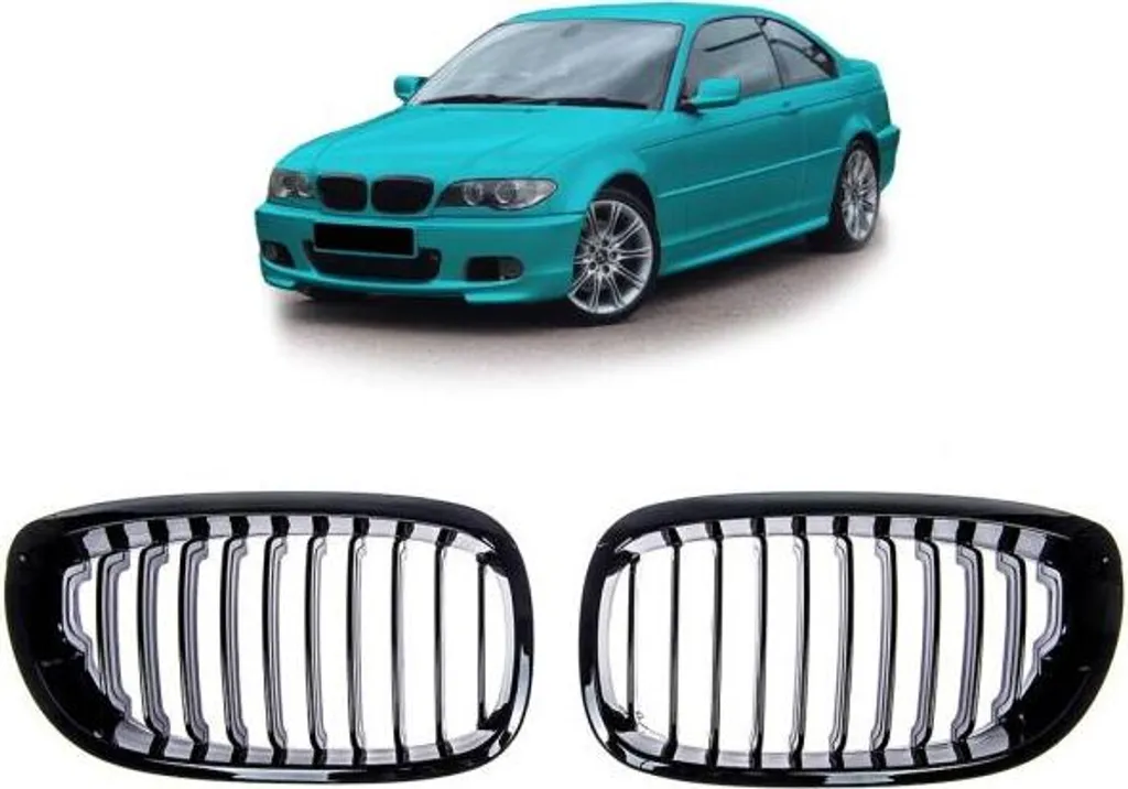 Remplacer Calandre BMW E46 2003+ : Grille Noir Mat Performance Sport