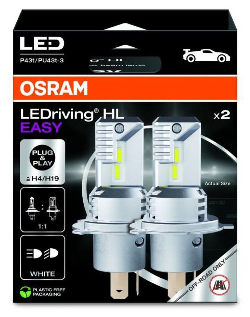 LED svetlomety 64193dwey H4/H19 19W12V P43T Box2 Osram Obrázok produktu 