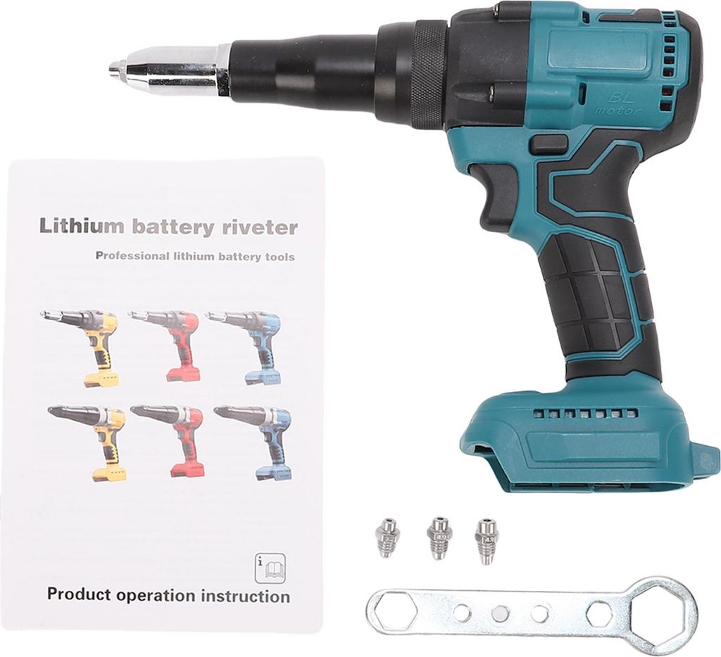 Akku-Nietpistole mit bürstenlosem Motor, kompatibel mit 18-V-Akkus, automatisches Befestigungssystem, LED-Leuchte, hohes Drehmoment für Aluminium...