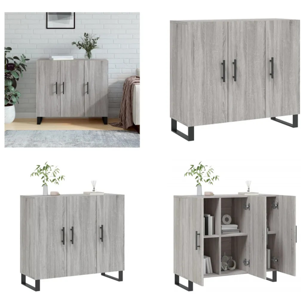 Credenza Economica Grigio Sonoma vidaXL 90x34x80 cm | Occasione