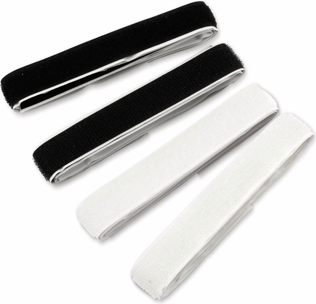 klettverschluss 75 cm Baumwolle schwarz/weiss 4 Stück