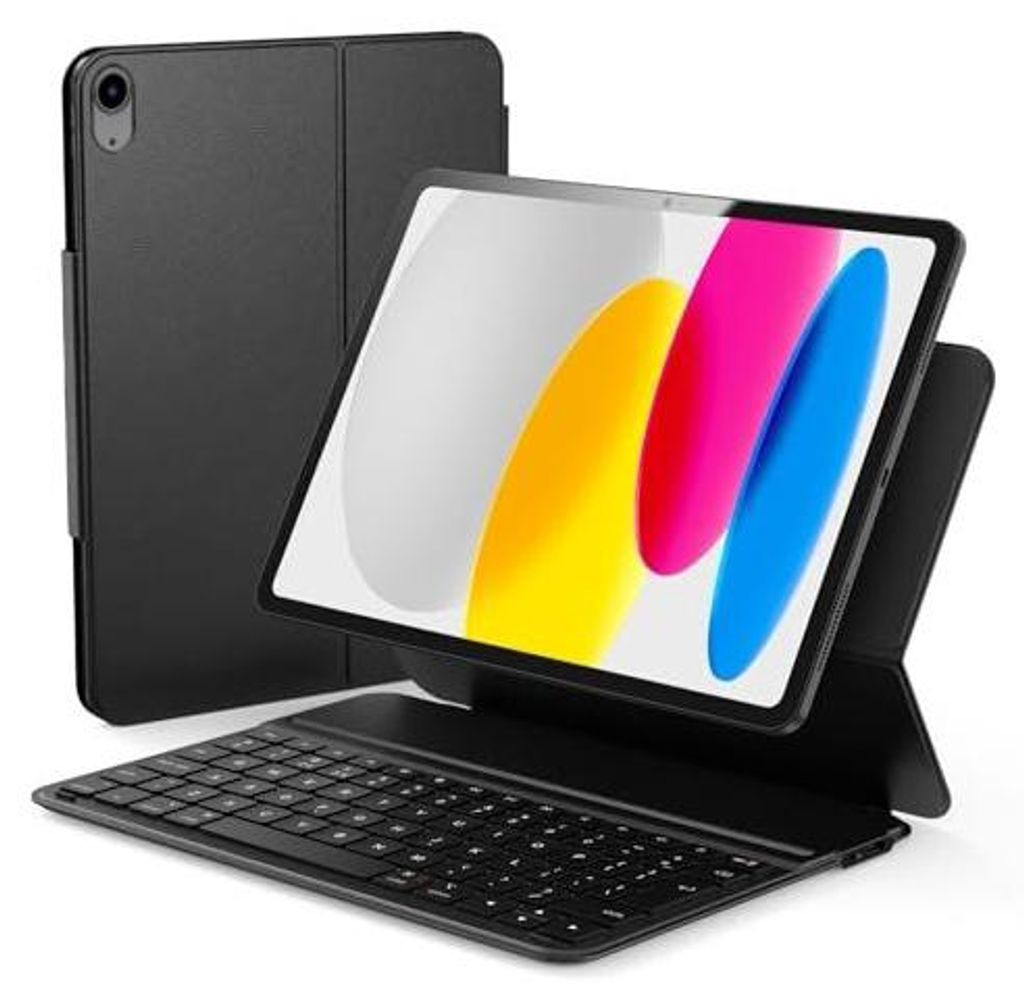 Fall QWERTZ -Tastatur iPad 11 Zoll A16 2025/iPad 10 Generation 10.9 2022, Ultra Slim Magnetic Folio Bluetooth -Tastatur, Typ -C -Ladefunktion, Schwarz