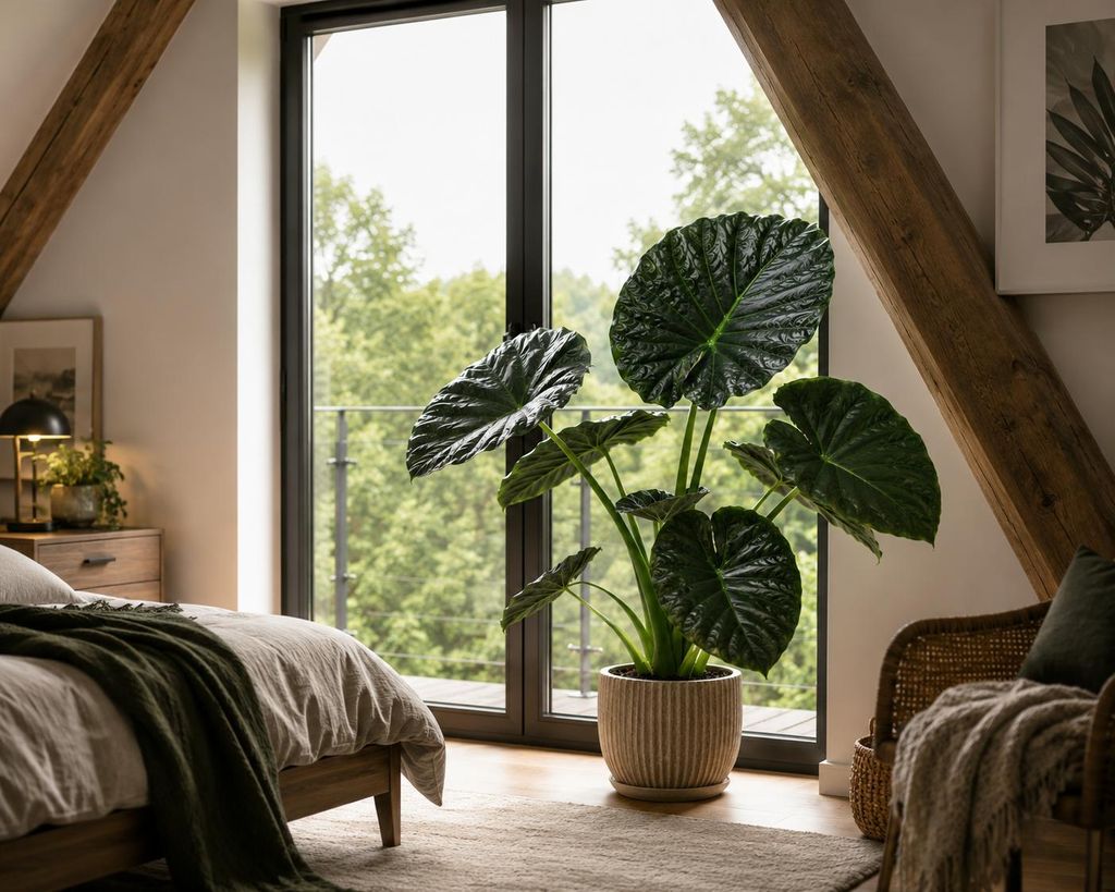 Alocasia Regal Shield, 60–80 cm. Également appelée "Oreille Image du produit  Image générée par une IA