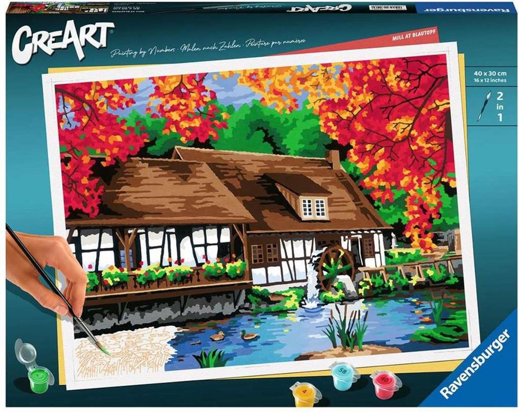Ravensburger CreArt Premium Malen nach Zahlen Mill at Blautopf 23546 - ab 14 Jahren