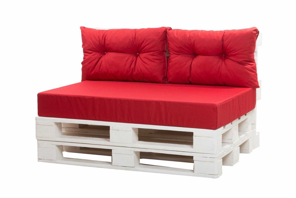Vankúšik na palety 120x60x40cm, Červený záhradný vankúš, Obrázok produktu 
