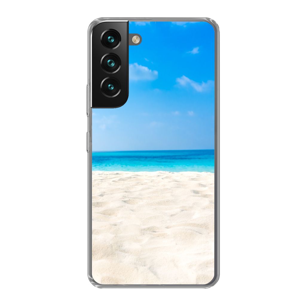 MuchoWow Handyhülle Schutzhülle Hülle für Samsung Galaxy S22 Plus Strand - Meer - Sand Silikon Softcase Handy Hülle - Schutzabdeckung