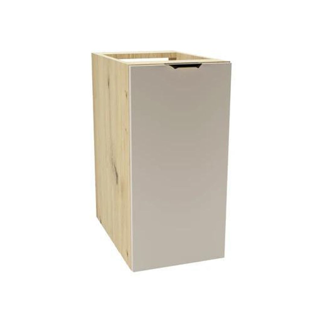 WENA Badezimmerschrank 30 cm, gerade Fronten, 1 Tür, Griffe aus Metall in der Farbe Gold Orio (Farbe: Kaschmir/Eiche)