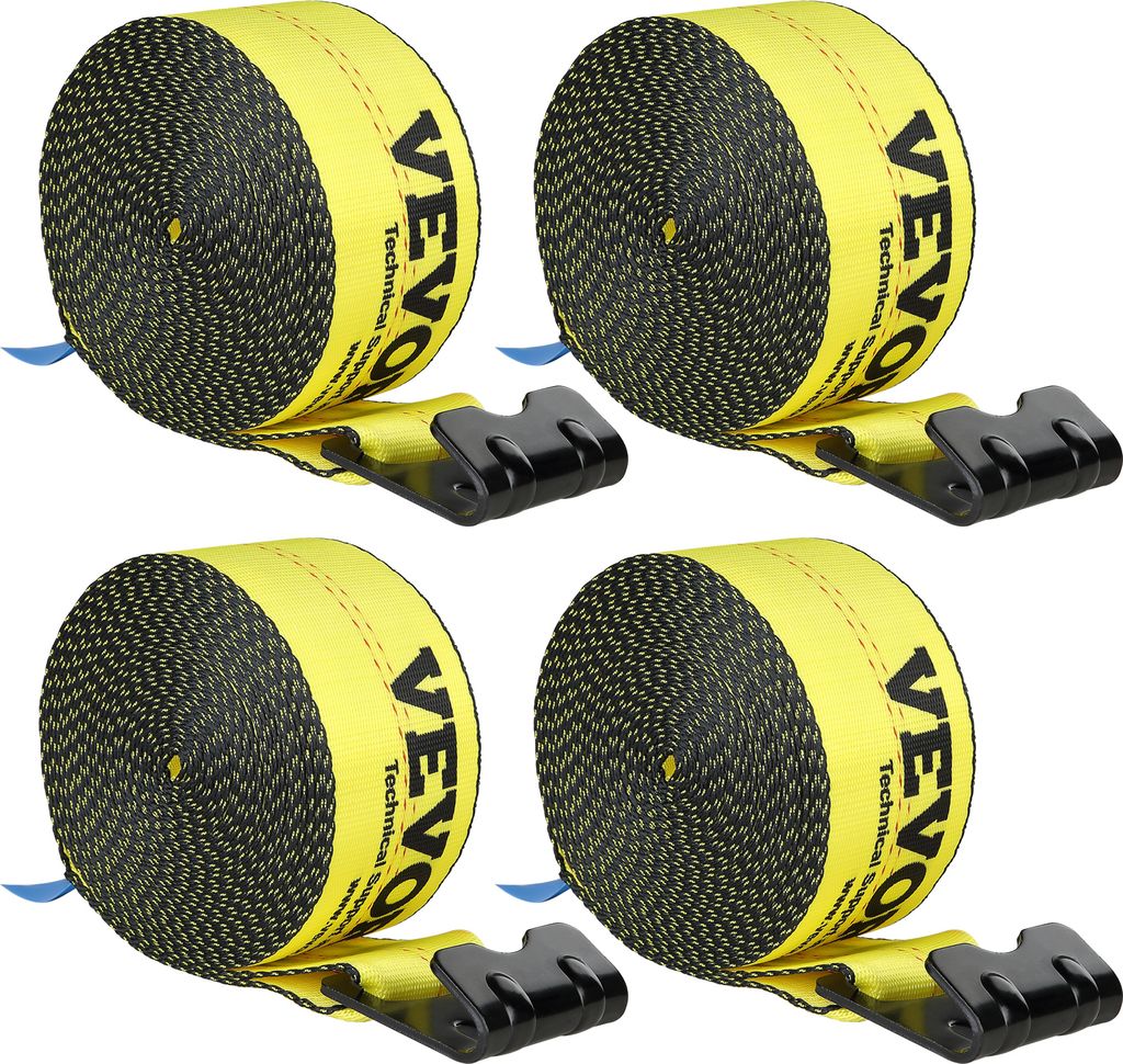 VEVOR Windengurte 96 x 94 mm 2,7 T Tragfähigkeit 8,2 T Bruchfestigkeit LKW-Gurte mit flachem Haken Flachbett-Zurrgurte Ladungskontrolle für Anhä...