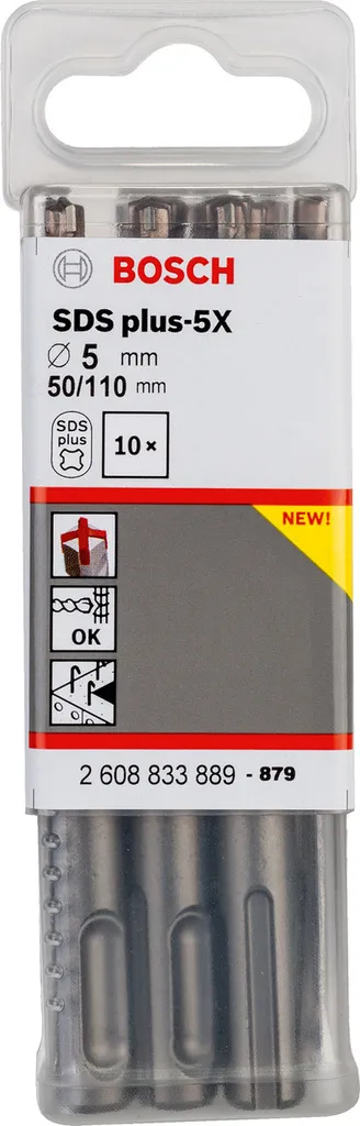 Set Bosch SDS plus-5X 5x50x110 mm: 10 Punte Alta Durata Calcestruzzo - 4