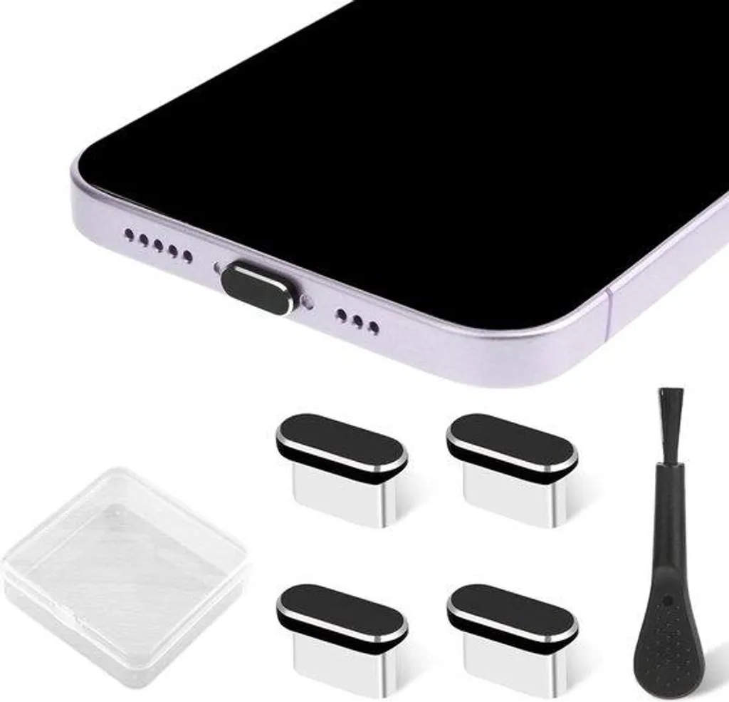 Protection anti-poussière type C - Lot de 4 brosses de nettoyage, Noir