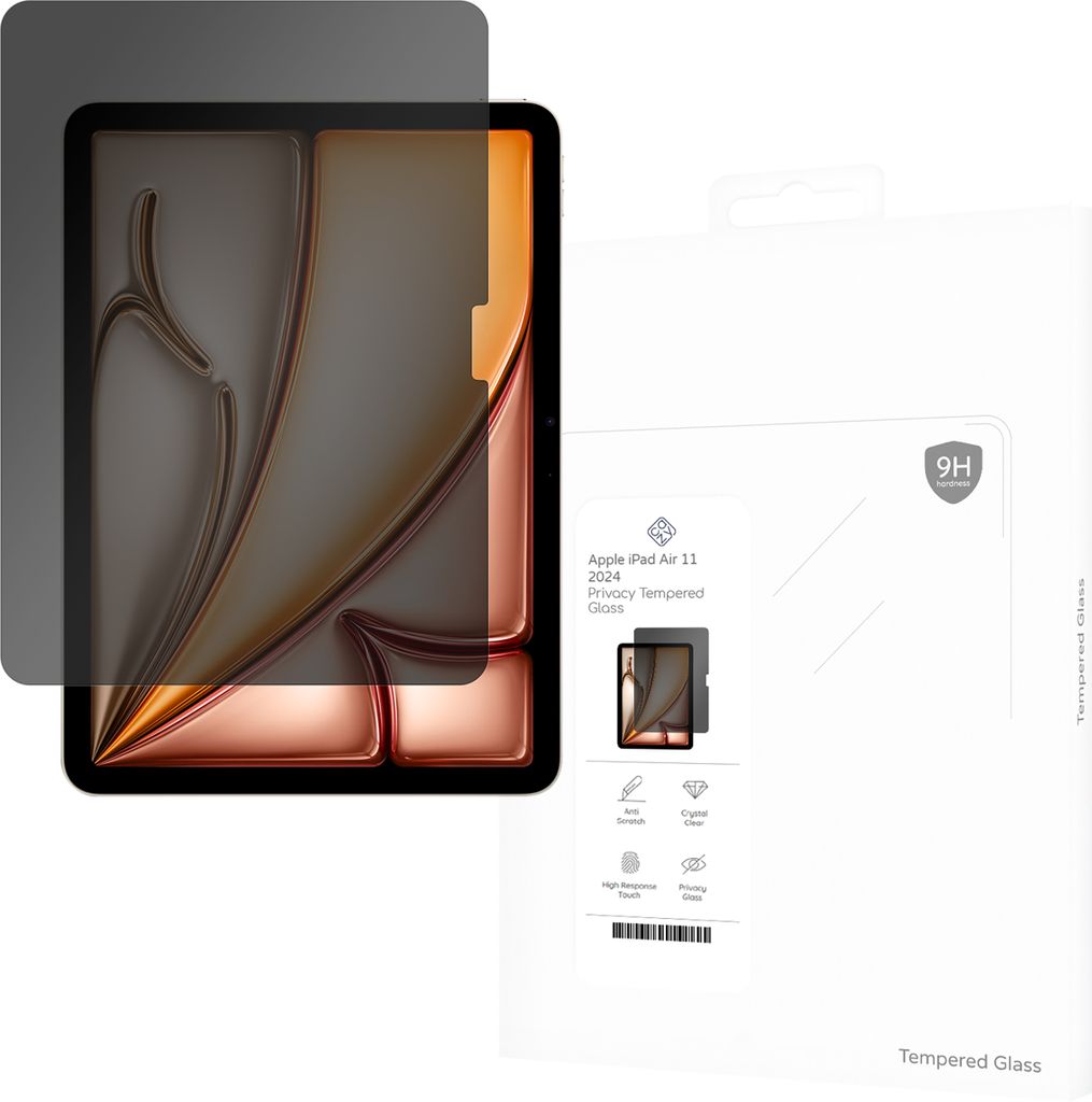 Schutzfolie Apple iPad Air 11 (M2 2024), iPad Air 11 (M3 2025), iPad Air 11 (M4 2026) - Panzerglas - Cazy - Schwarz