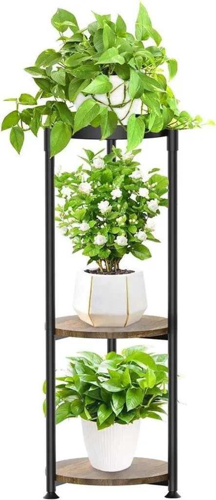 Aménagement balcon et terrasse : jardinière 3 niveaux gain de place métal